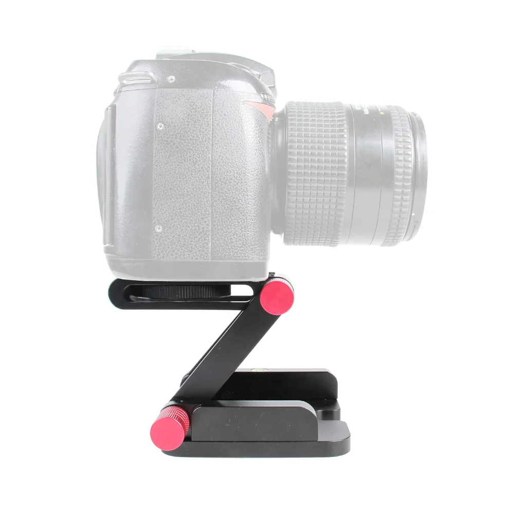 Tripod Ball Head Quick Shoe QR Plate -Aluminum Alloy Camera Bracket Bubble Level  Folding Z Flex Tilt Head