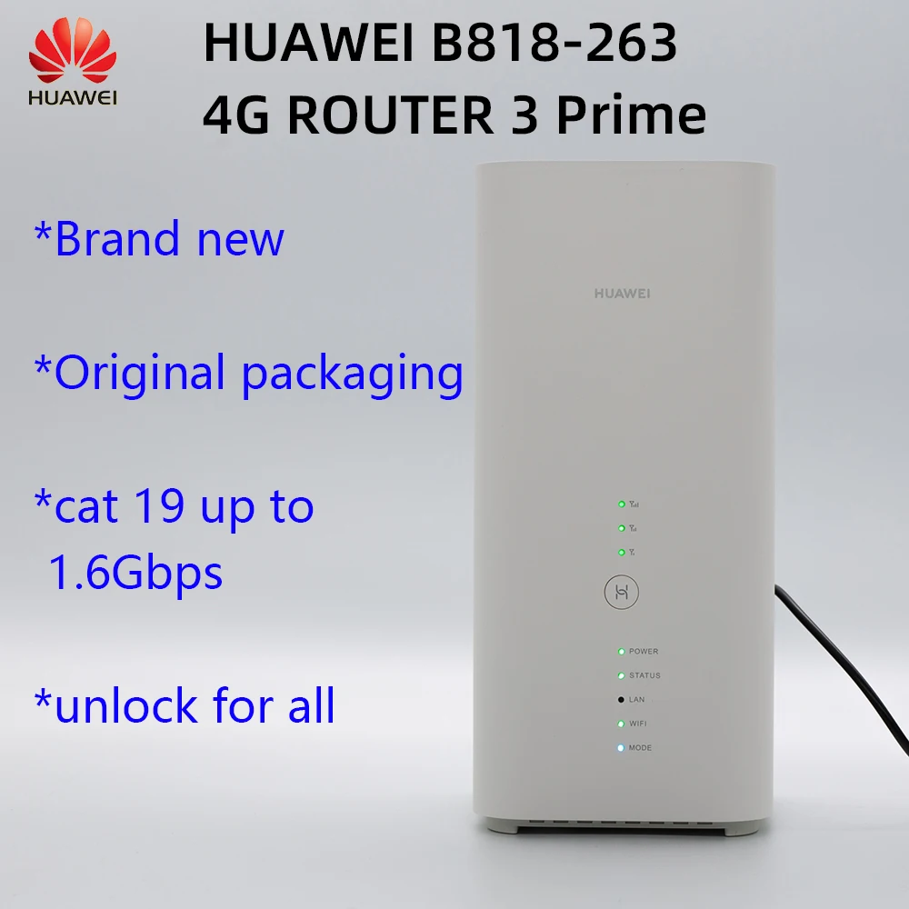 Unlocked Hua wei B818 B818-263 4G Router 3 Prime LTE CAT19 Router 4G B1/3/5/7/8/20/26/28/32/38/40/41/42/43 Wireless CPE Router