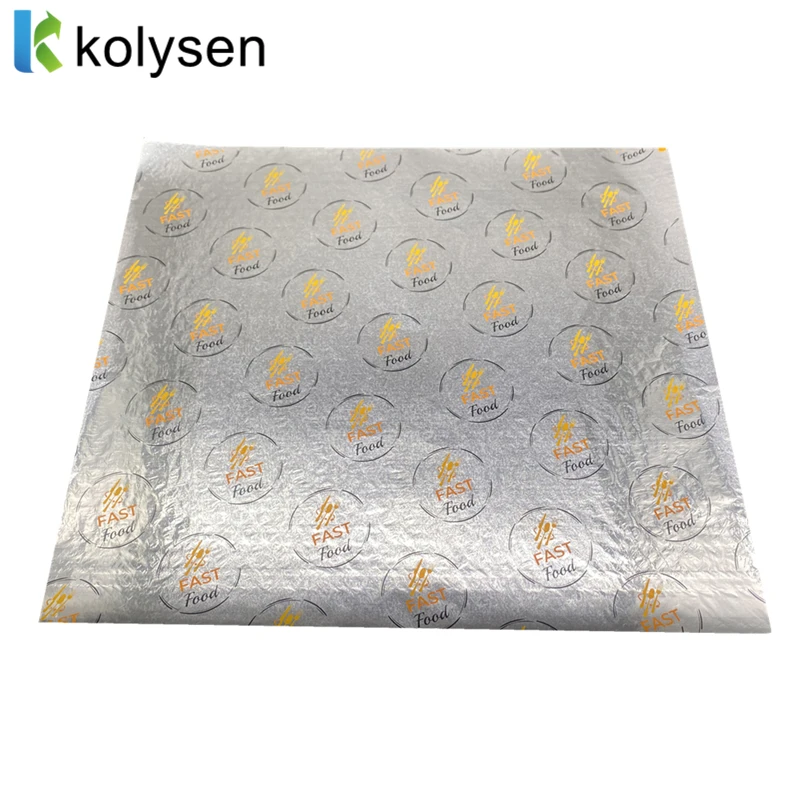 Manufacturer Low Price Aluminum Foil Food Packing Wood Pulp Food Wrapping Paper Foil Paper For Hot Dog Hamburger Offset Printing