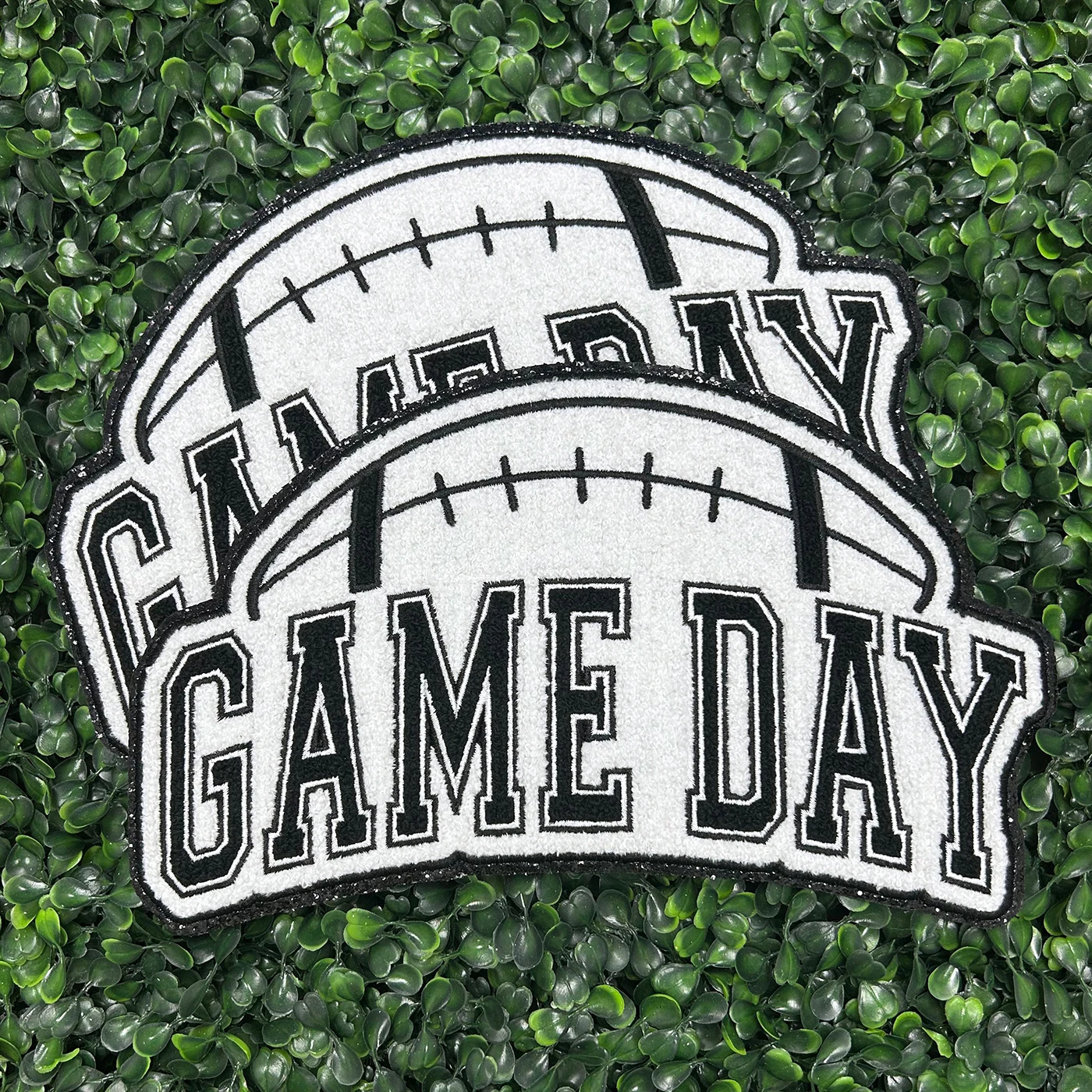 Wholesale Game Day Sports Embroidered Chenille Patches Custom Iron On Football Large Chenille Patches For Clothing
