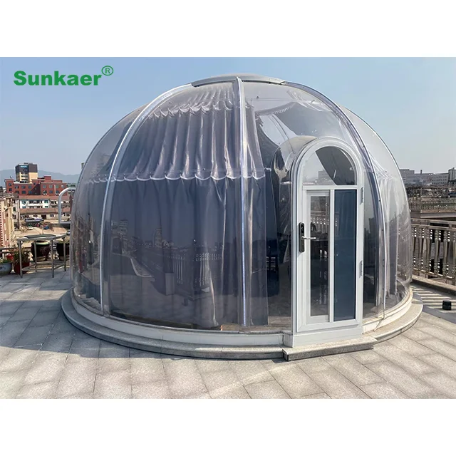 Top rated factory price Garden Dome Shaped Sunroom Outdoor Transparent House plastic round house Aluminum Dome