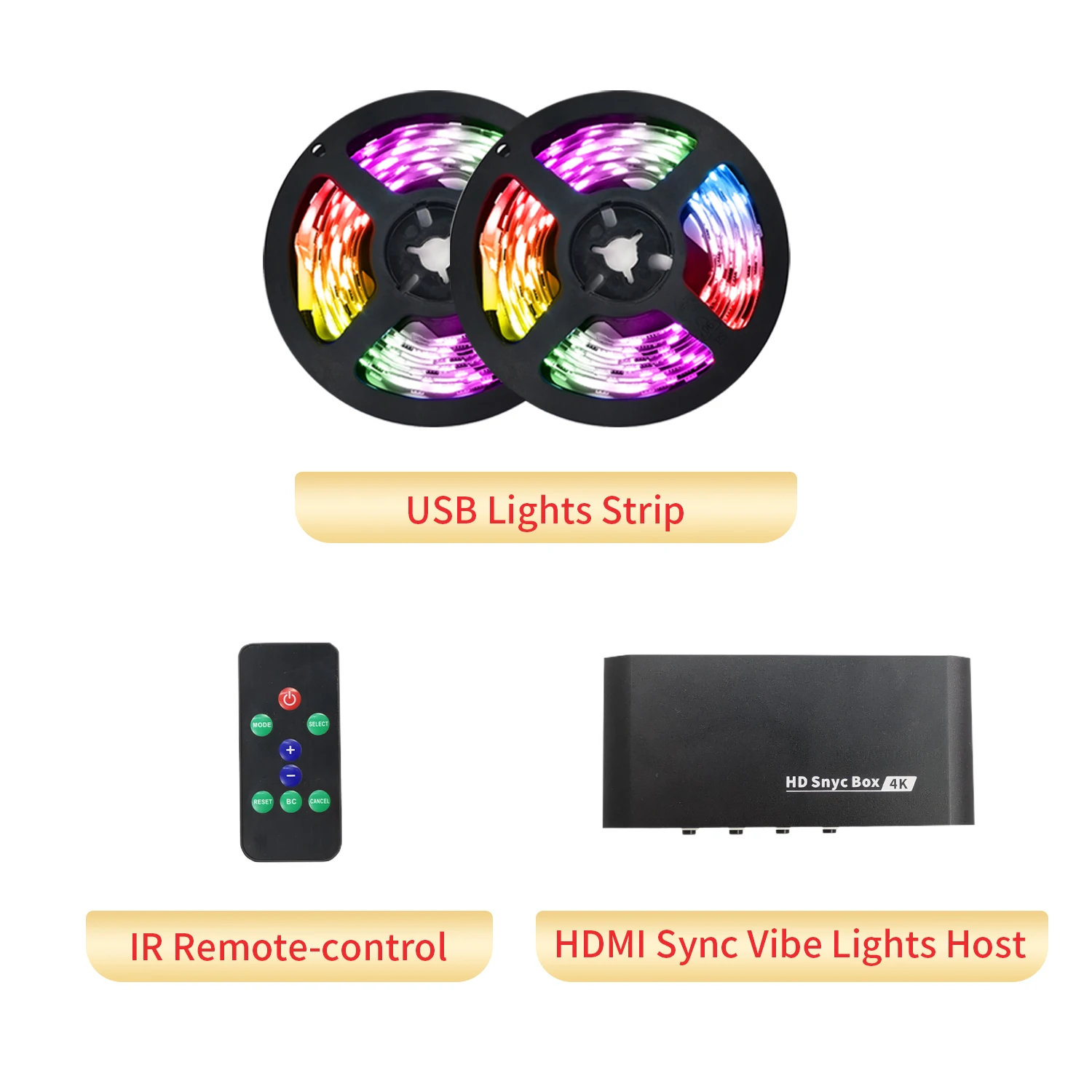 Hoomc AL11C2 LED TV Backlight HDMI 2.0 4K Sync Box Alexa Google 12v Flexible Rgbic Smart Strip Light