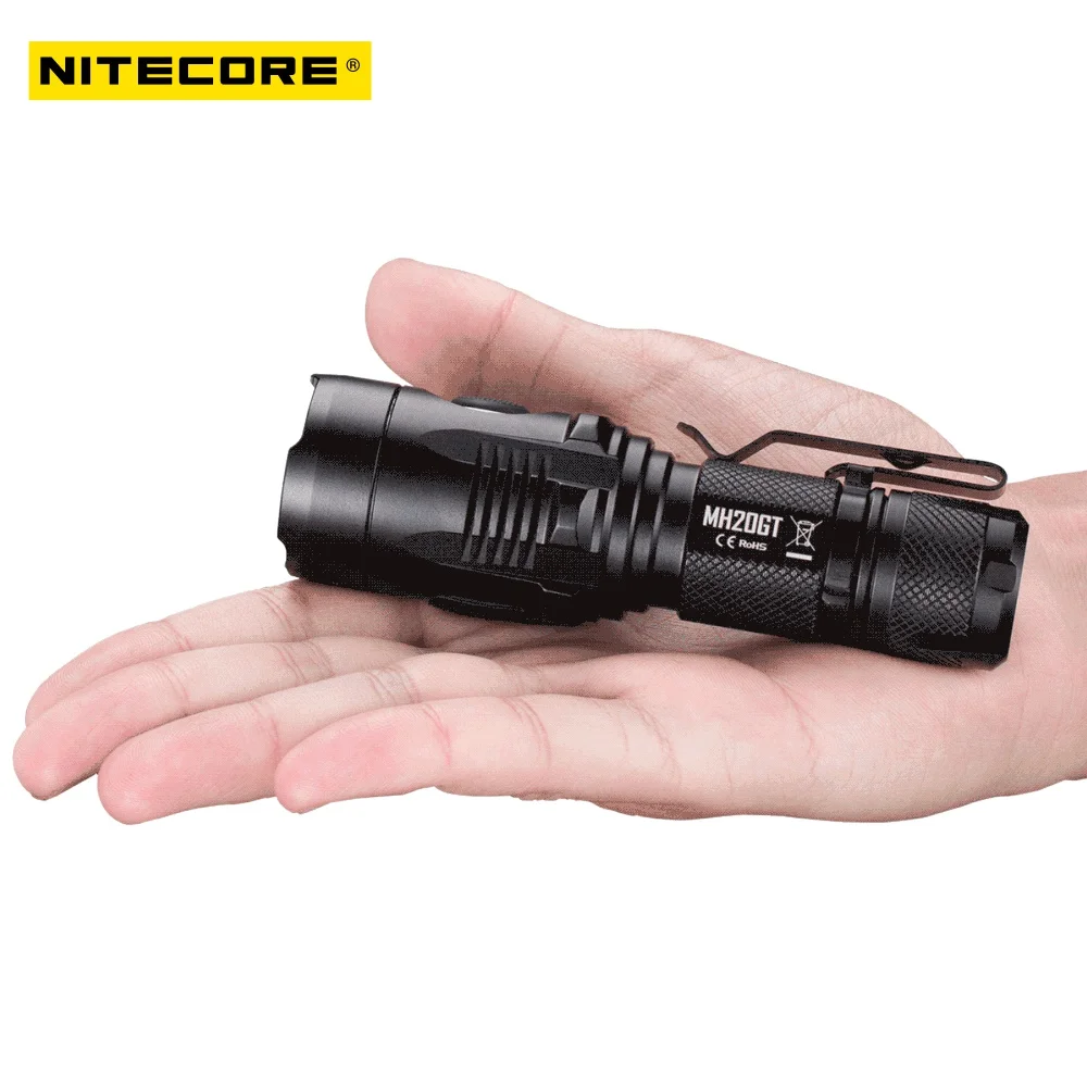 NITECORE MH20GT 362Meters 1000LM IPX8 Smallest Lightest 1x18650 rechargeable spotlight EDC Search Outdoor Camping led flashlight