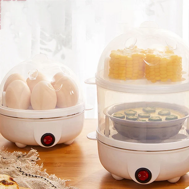 Завтрак машина 2 слоя держатели электрическая автоматическая яйцеварка Электрический котел Паровая камера для яиц