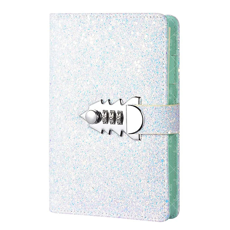 Wholesale PU leather Shinny Cover diary journal notebook  exquisite lock Notebook for Gift Customized