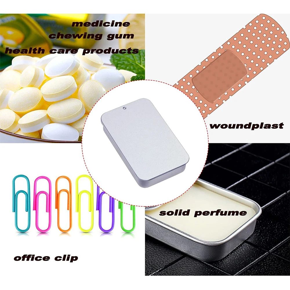 Blank Small Rectangle Mint/makeup/eyebrow Soap/lip Balm Sliding Tin Packaging Small Custom Wholesale Metal Tin Can Packaging