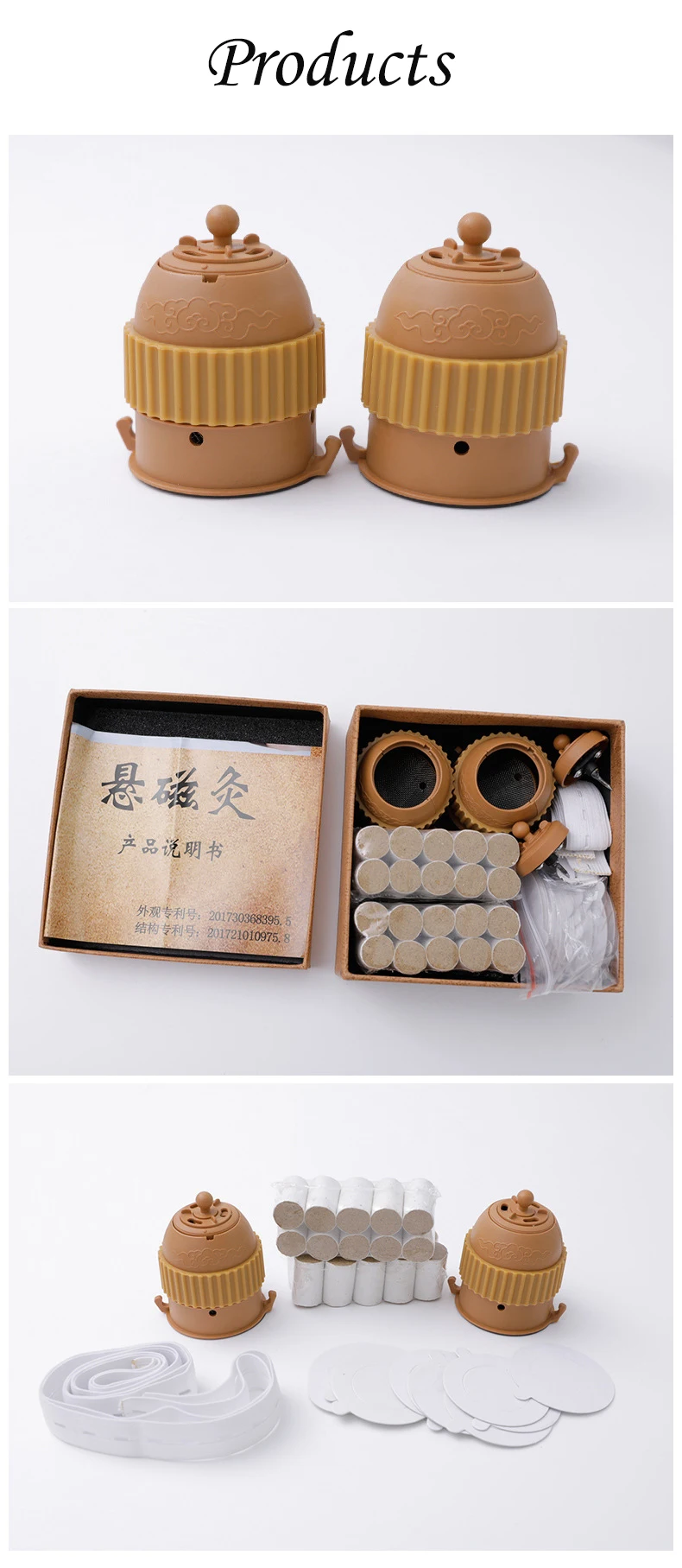 Health care equipments of traditional chinese medicine Moxibustion massager with mini moxa sticks Body warmer moxa device
