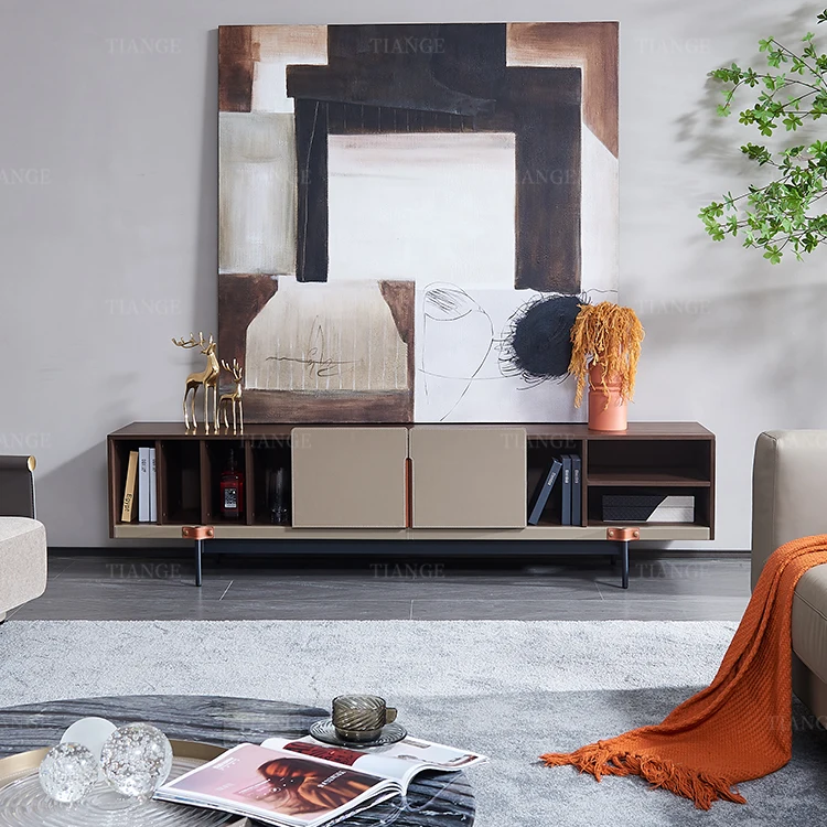 Modern Style Wholesale Modern Wall black metal Luxury Media Console Living Room Furniture Tv Stand Table Tv Unit Cabinet