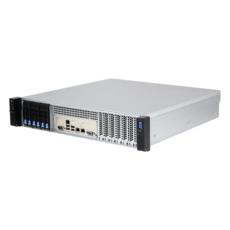 Custom 2U 6 Bays  2.5 inch Hot Swap Nas Storage Server Chassis Rack-mount ATX Motherboard Servers Case Optional NVMe