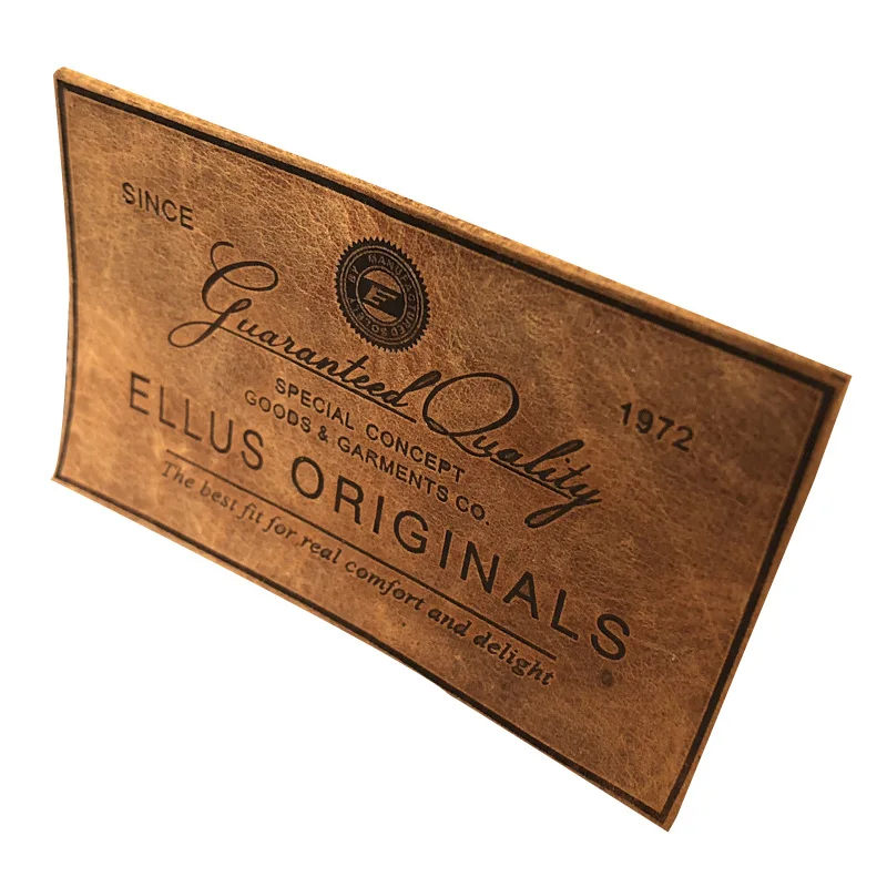 custom rubber patches for clothing embossed leather patch label Logo Embossed sewing on PU leather patch