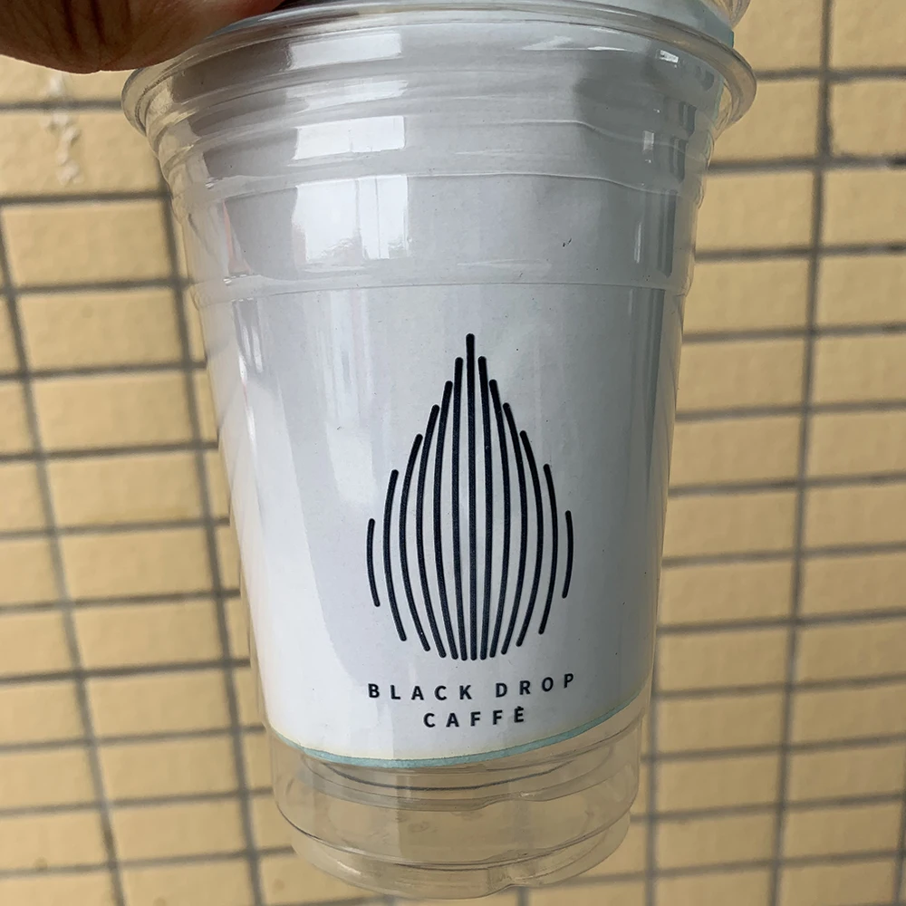 16oz PET wholesale disposable plastic cup 500ml 16oz custom logo print disposable plastic smoothie cups with lid