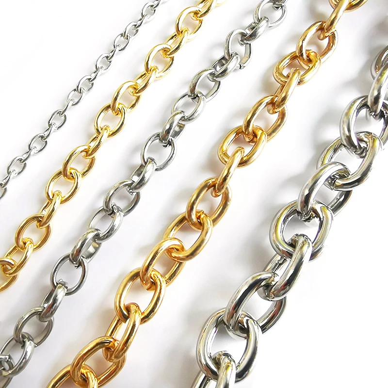 DIY wholesale Iron Flat Chain Handbag Chain Accessories Wallet Shoulder Strap Replacement with Metal buckle