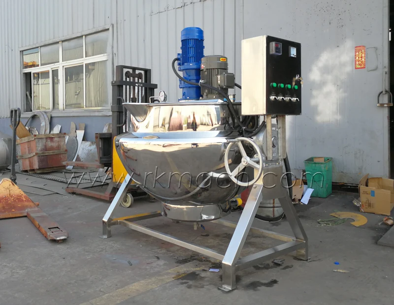 300 Liter fruit jam cooking kettle with high shear mixer