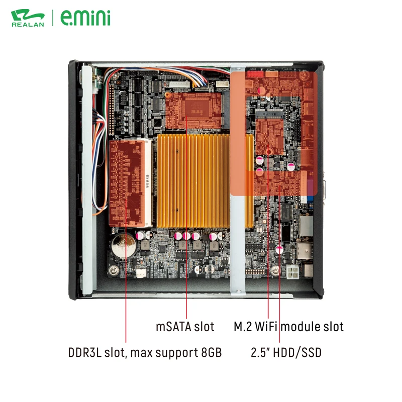 Realan OEM четырехъядерный один двойной Lan 2COM 6 COM портов Встроенный промышленный компьютер мини-ПК с процессором