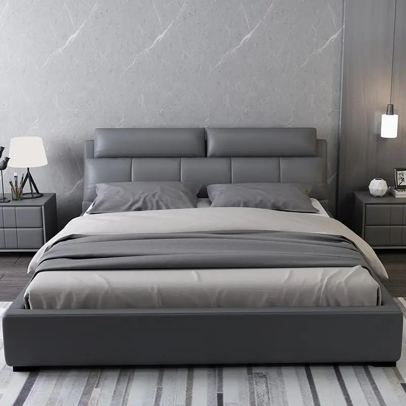 Modern Style Bedroom Furniture Multi-Function Storage King Queen Size Leather Bed CELB009