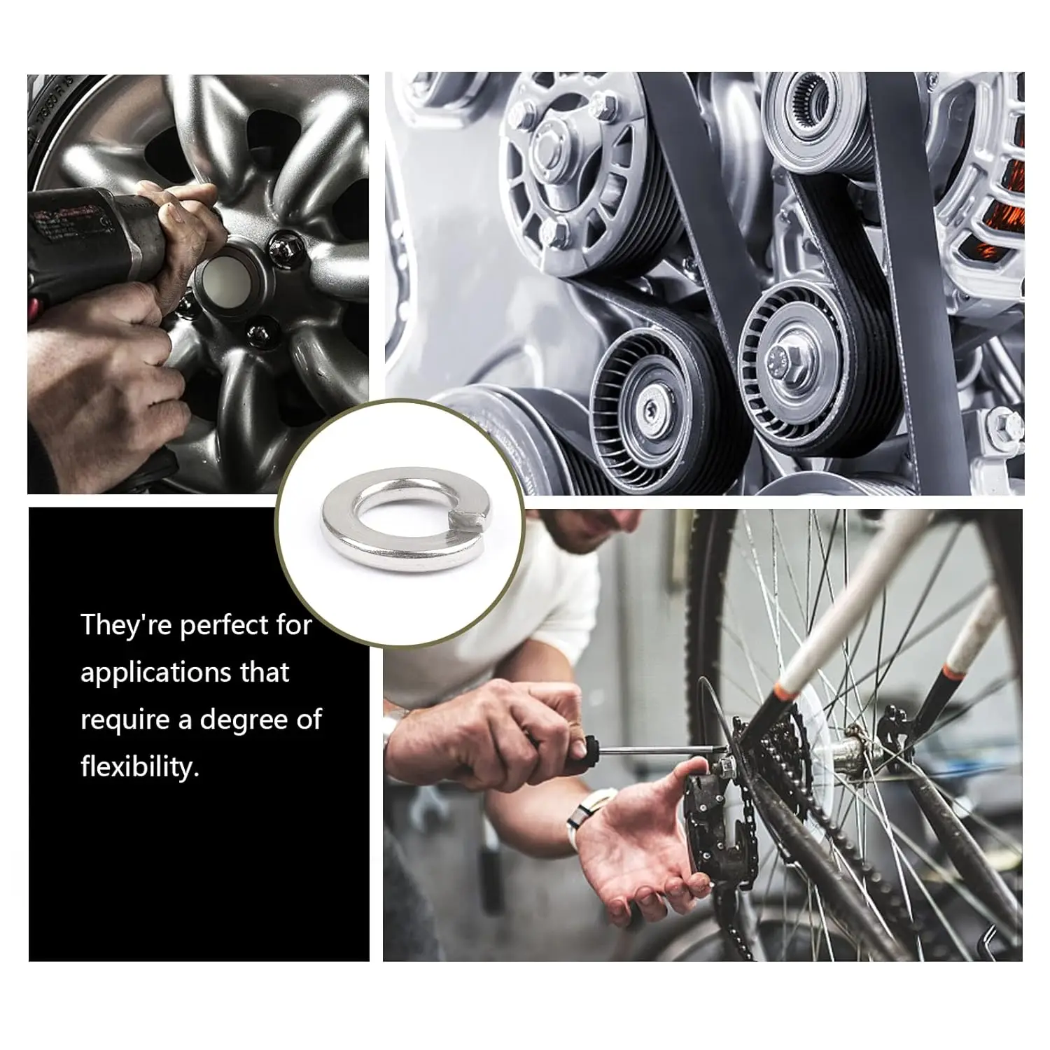 Wholeasle M6 Lock Washers, 304 Stainless Steel Split Lock Washers for Bolts