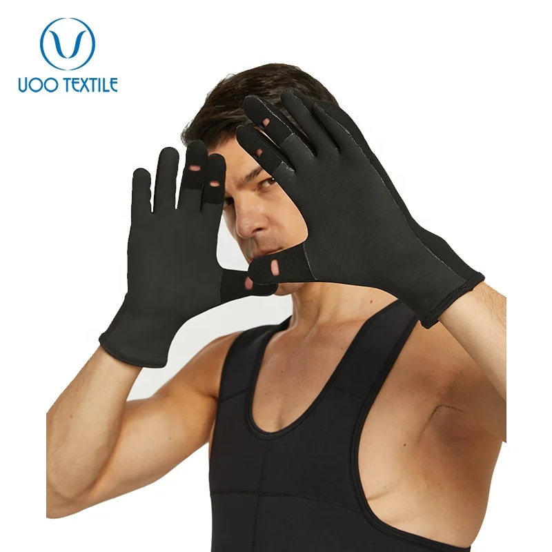 UOO CR Neoprene Swimming Diving Gloves with Finger-Leaking