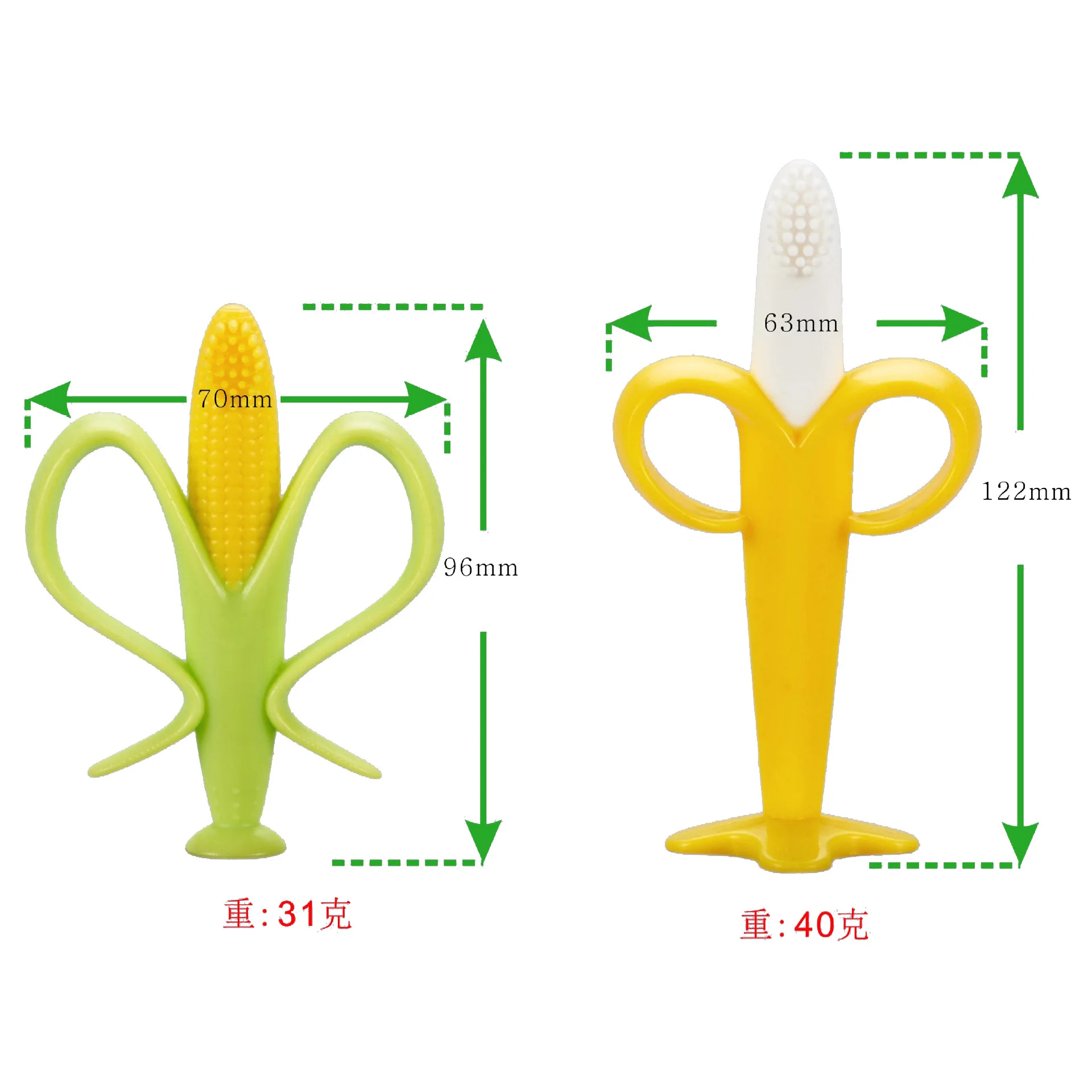 Wholesale New Design Infant Toddler Silicone Teether Soft Corn Shape Toys Baby Teether Bpa free