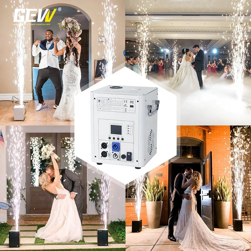 750W Cold Spark DMX Wireless White Cold Fire Works Spark Machine For Wedding Stage Party Club