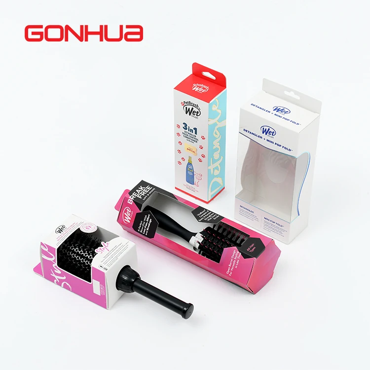 GONHUA manufactures supplier custom logo brand packaging products transparent cardboard luxury gift paper display box packaging