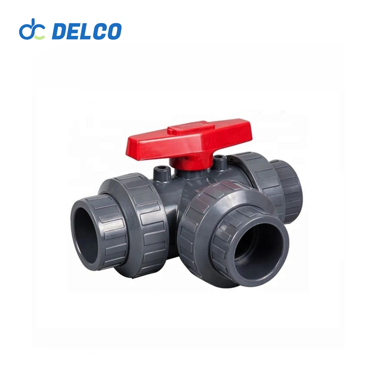 Химический промышленный ручной шаровой клапан DELCO из ПВХ двухстороннее пластиковое шаровое соединение шаровые клапаны
