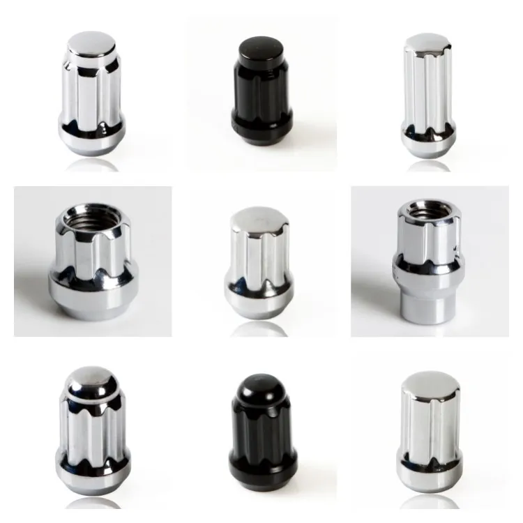 Wheel Accessories Black Chrome spline 3800q 2 M14x1.25 Conical Lug Nut Locks for Aftermarket Wheels