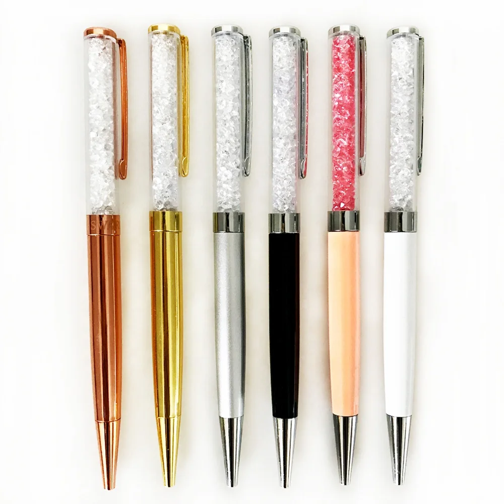 Factory wholesales high quality promotion metal ball pen diamond crystal pen with custom logo
