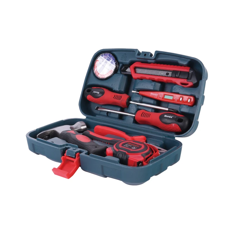 Ronix RS-0002 9 Pieces Herramientas General Hand Tool Sets Box Household Repair Craftsman Toolkit Factory Price