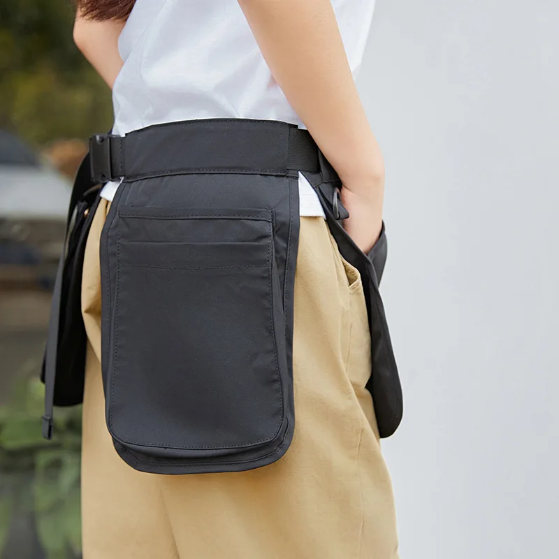 Restaurant Waiter Waist Money Pouch Bag Serving Apron, Check Holder with Multiple Pockets Adjustable Belt for Waitress