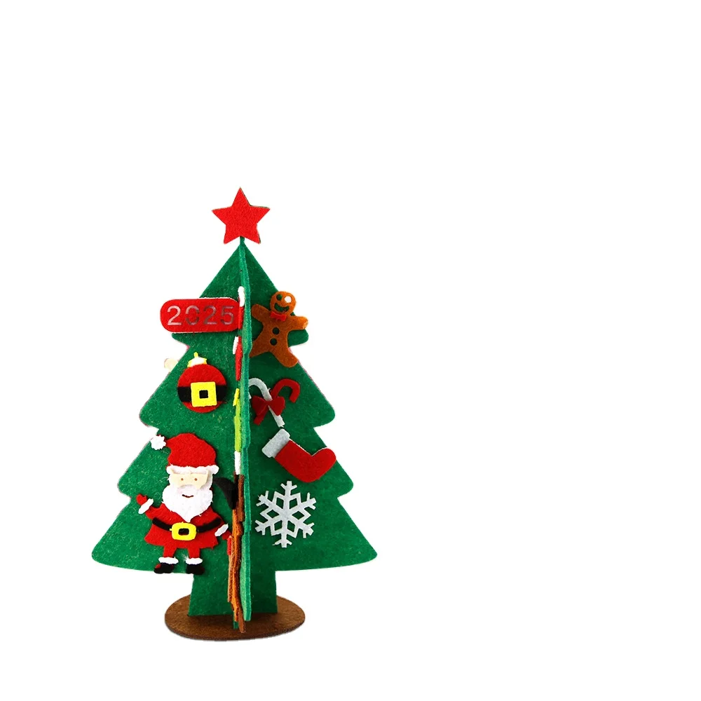 Handmade non-woven Christmas tree decorations Mini Christmas tree material pack Christmas decorations for children,diy toys