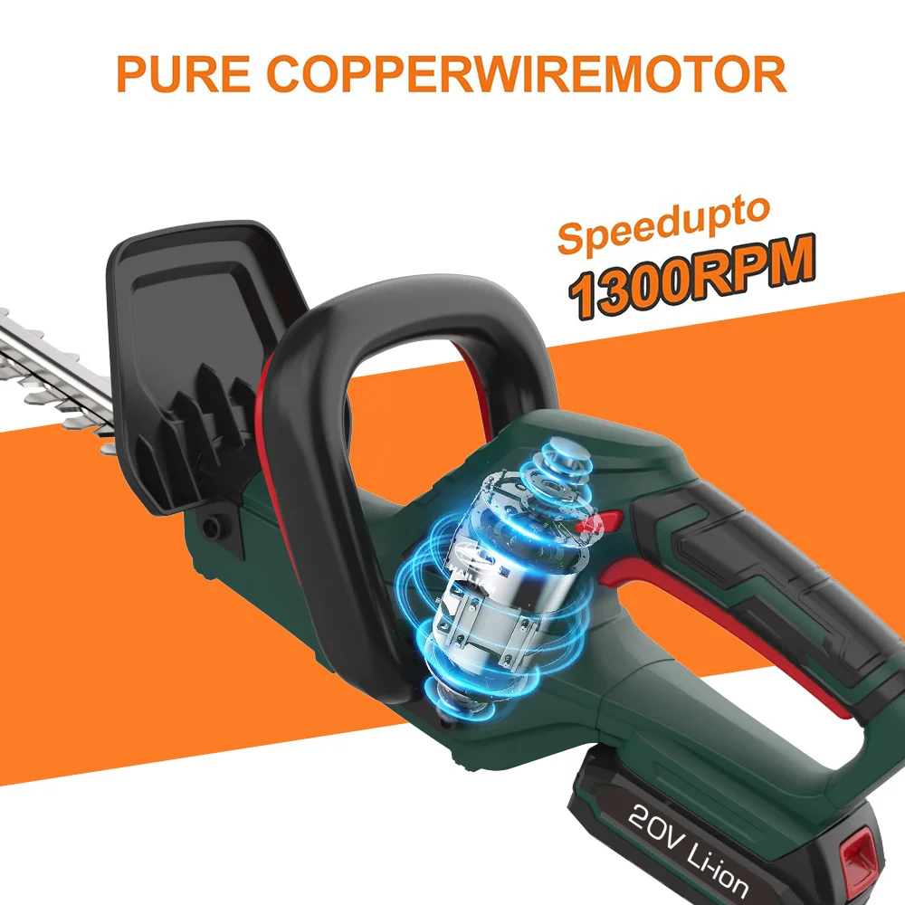 520mm Hedge Double Blade Bush Trimmer Professional cordless 20V electric hedge clipper bush trimmer