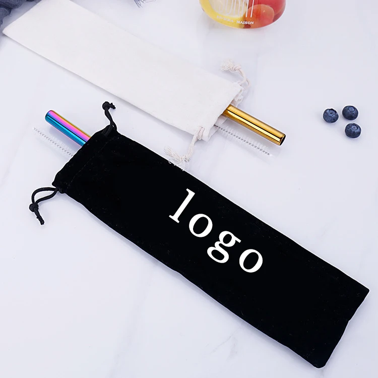 Eco Friendly Reusable Straws Stainless Steel Beveled Metal bubble tea straw