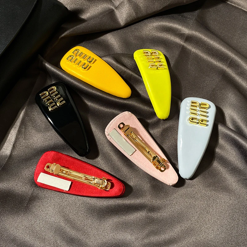 Корейская модная мягкая заколка для волос BB милая девушка аксессуары принцесса письмо кожаная