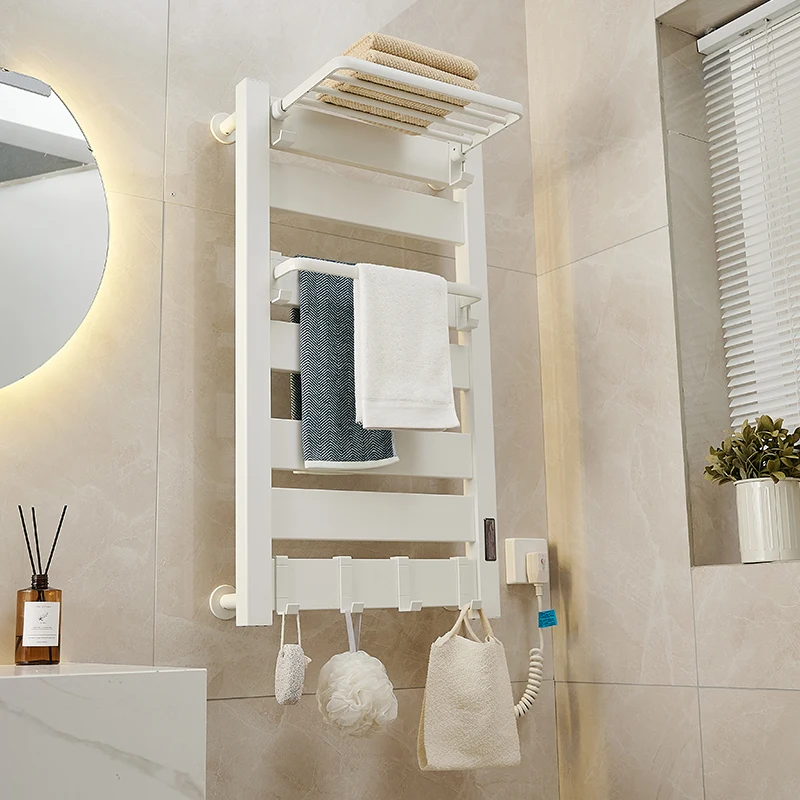 LCD Controller Intelligent Bathroom Hotel Sterilization And Mite Removal Electric Towel Warmer Aluminum Heated Towel Rack
