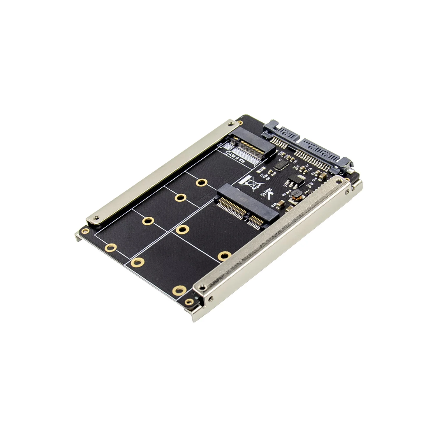 
Panto mSATA or M.2 NGFF Key B (SATA) SSD to 2.5 Inch SATA 3.0 Adapter with Aluminum Frame Bracket 