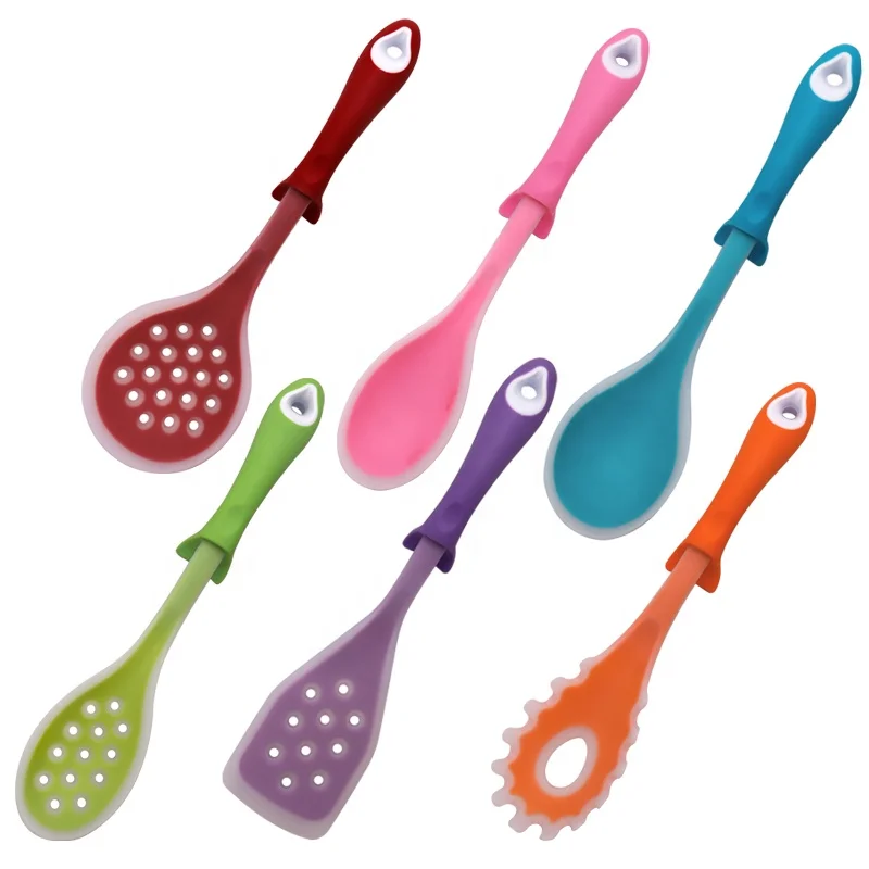 6 pcs fancy silicone kitchen utensil set kitchen silicone cooking utensil set with holder