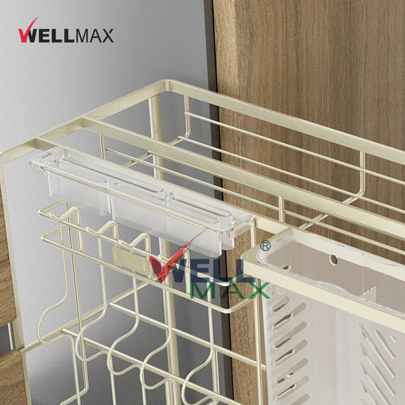 WELLMAX современные кухонные шкафы выдвижной ящик органайзер для кладовой с мягким закрытием сушилка специй