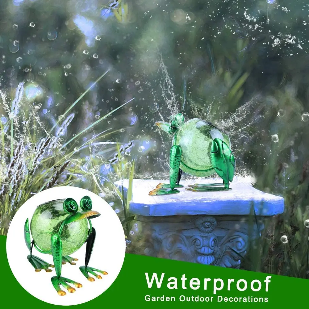 Waterproof LED Frog Solar Garden Lantern Lights Outdoor Decorative Tabletop Lanterns Lamp for Yard Patio Table Decor