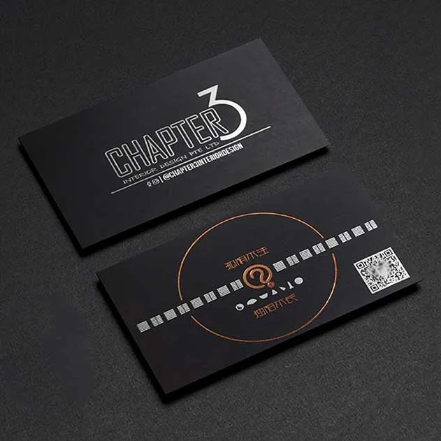 China factory competitive price thick paper custom embossed foil printing business cards with own logo