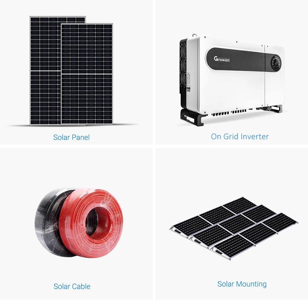 All In One Photovoltaic Solution 100KW 120KW 125KW On Grid Tied Solar Power System with Growatt Inverter and 580w Solar Panels