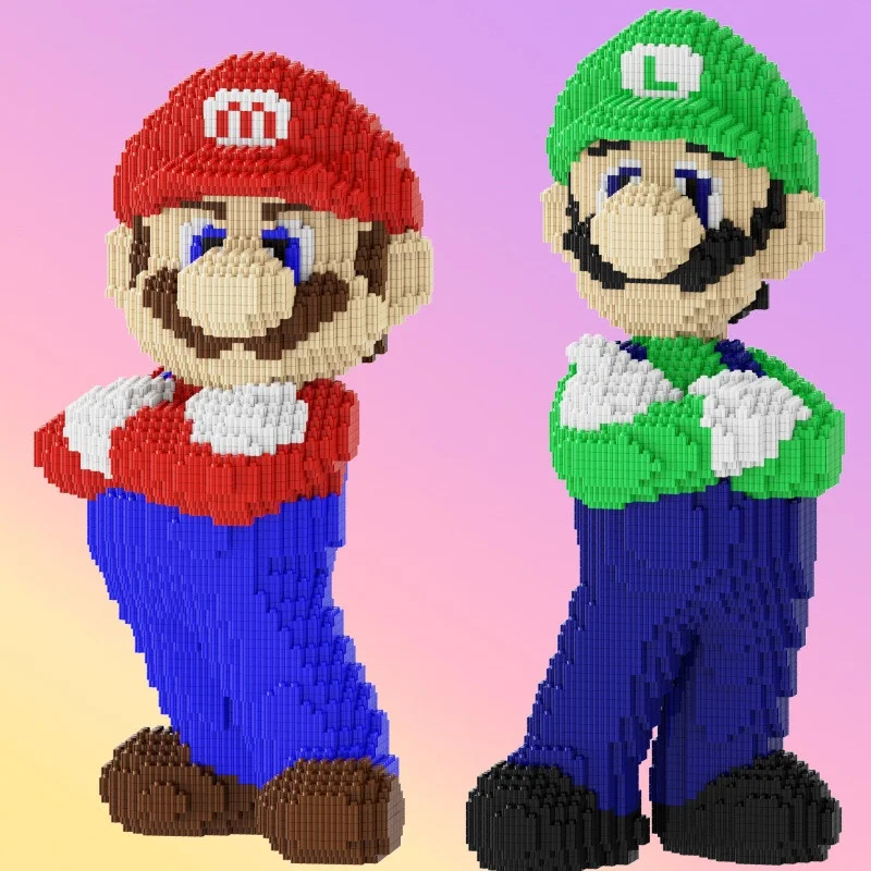 Cartoon Assembly Connection Building Toys Super Mari Luigi Anime Collection Yoshi Juguete Kids Toy New Year Gift Kids Present