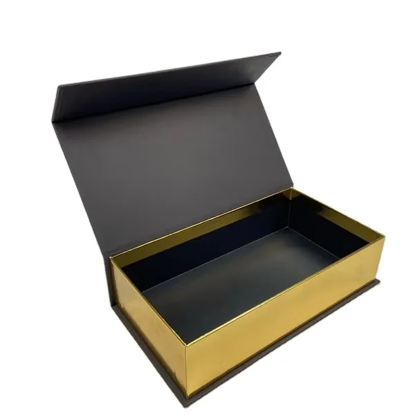 wholesale rigid gift boxes book shaped magnetic luxury gold packaging boxes magnet lid custom boxes for small business