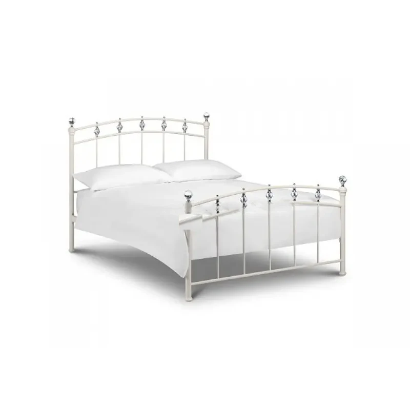 Modern wrought iron double bed white