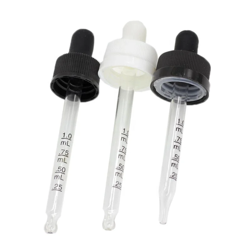 20-400 black graduated Glass Dropper fit 2 oz bottle 7*89mm glass pipette