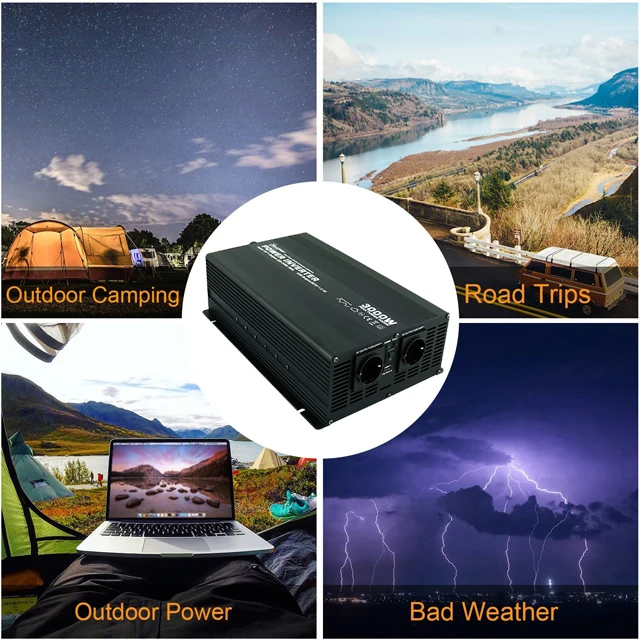 
3000W 12V 24V 48V DC to AC 120V 220V Off Grid Modified Sine Wave Power Inverter 