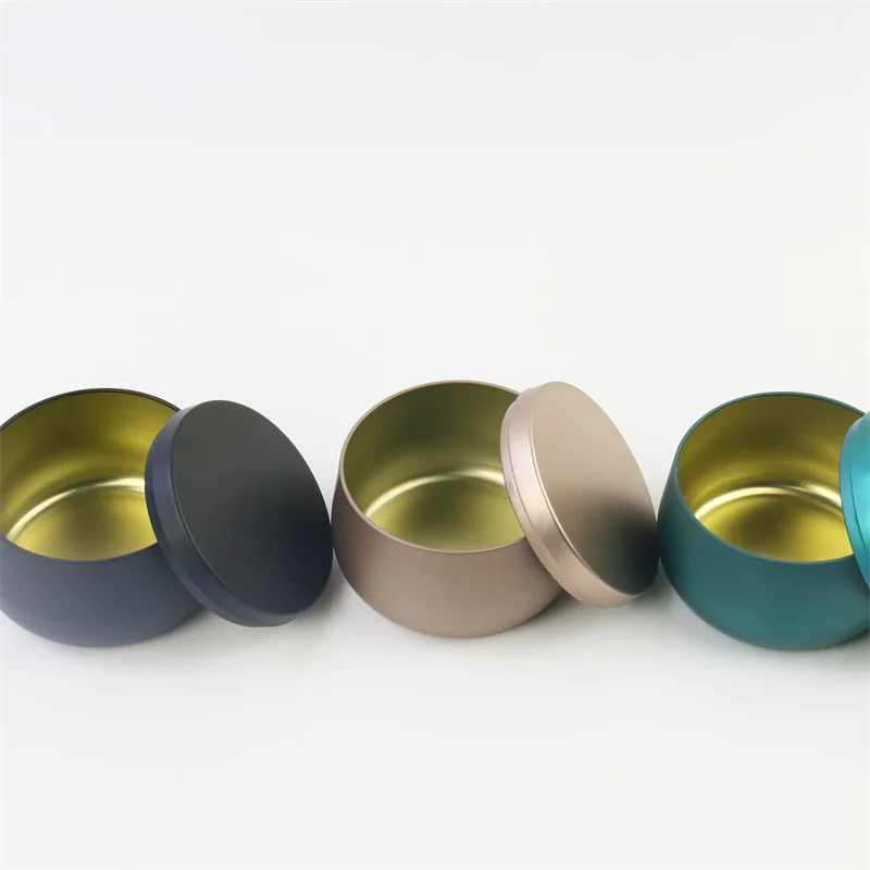 Wholesale Cheap Tinplate Round Shape Storage Jar White Black Gold Red Green 8oz Metal Candle Container Tin For Candles Making