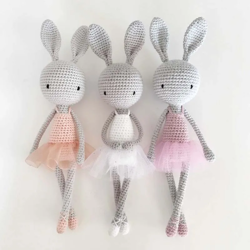 Custom Crochet Bunny Toy Cute Baby Gift knitted rabbit doll Crochet Bunny Doll Cute Bunny Nursery Toy Amigurumi Stuffed Toy
