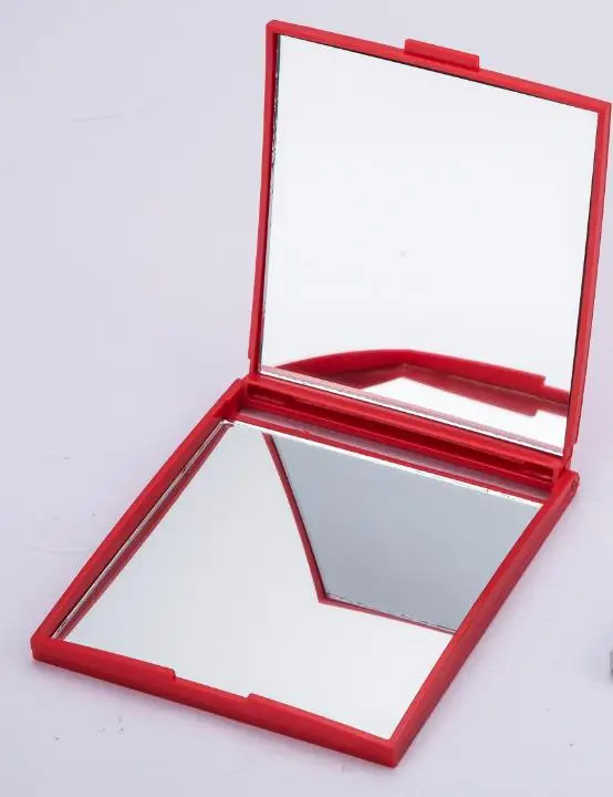 Custom mirror gift any color any shape mini compact mirror diy logo square round shape pu metal plastic small makeup mirror