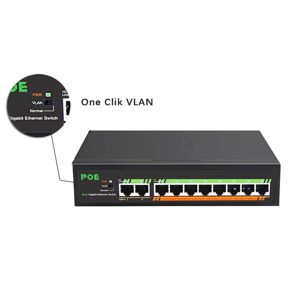 8port POE Switch GIgabit Network Switches With SFP For IP Camera/Wireless AP/Wifi Router 10/100/1000M