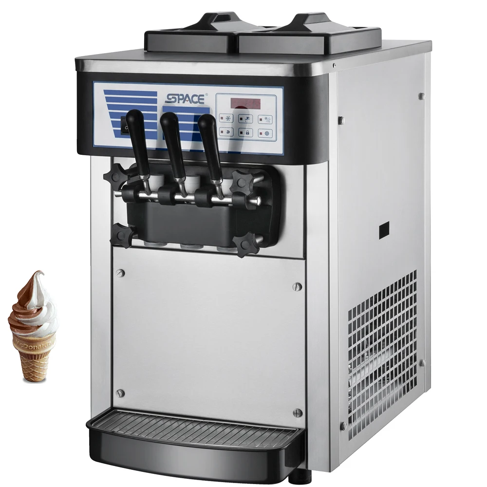 Shop Use Two Flavors Soft  Fruit Mixing  Frozen Low Noise Ice Cream Making  Machine